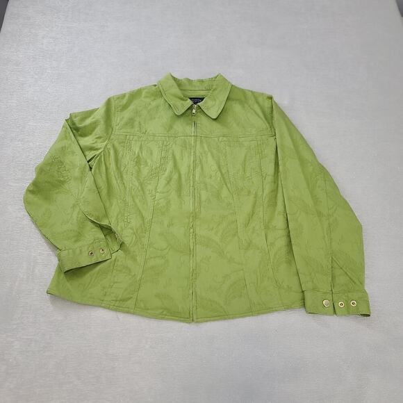 Jones New York Signature jacquard Shacket ladies green Size 1x Proper finished - Picture 3 of 9
